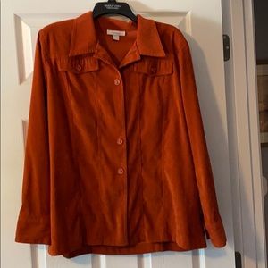 Faux suede dress shirt